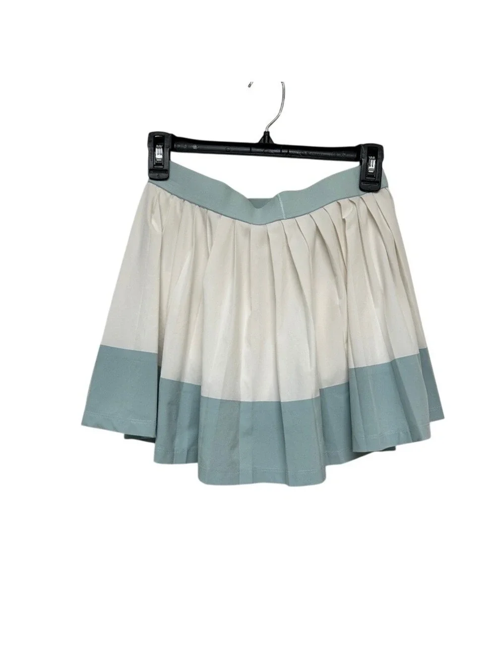 Athleta Girls White Green Seafoam Pleated Colorblock Skort Size XL/14